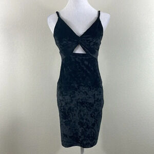 Free people intimate black velvet mini dress size xs